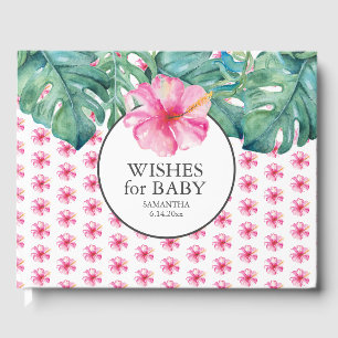 D'or Baby shower Livre d'hôtes Fleurs tropicales