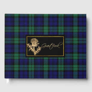 D'or Black Watch Plaid et Thistle Mariage livre d'invit