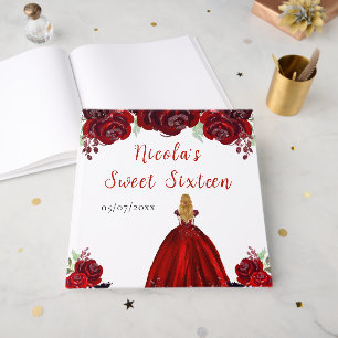 D'or Blonde Hair Princess Red Sweet sixteen livre d'hôt