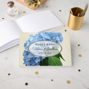 D'or Blue Heaven Floral Mariage Livre d'invité