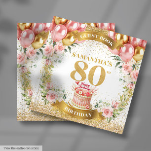 D'or Boho Beautiful 80th Birthday Se connecter Livre d'