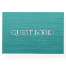 Brossé Turquoise w Livre d'invité de texte blanc