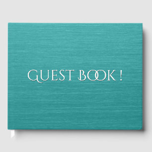 D'or Brossé Turquoise w Livre d'invité de texte blanc