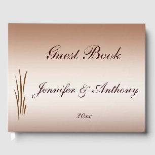 D'or Brown Automne Harvest Mariage Livre d'invité