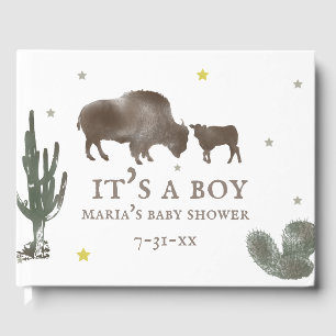 D'or Buffalo Baby shower Livre d'Invité