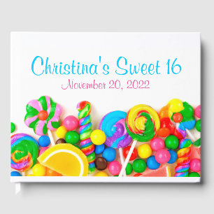 D'or Candyland Candy thème Sweet 16 livre d'hôtes