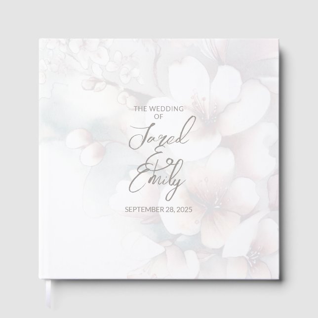 D'or Cherry Blossom Mariage livre d'hôtes (Recto)