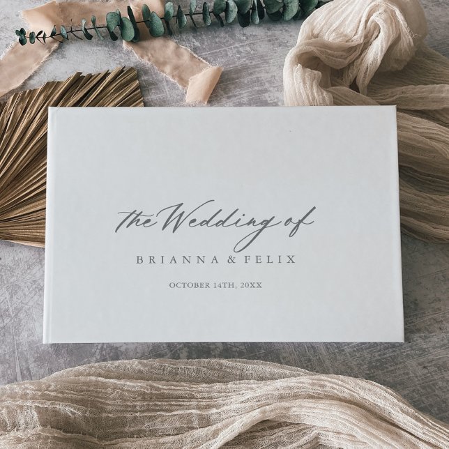 D'or Chic Calligraphie Argent Mariage livre d'hôtes (Créateur téléchargé)