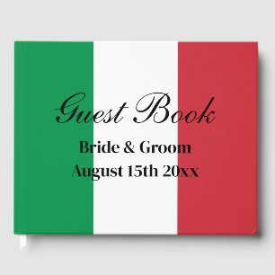 D'or Classy drapeau italien livre d'invité pour la fête