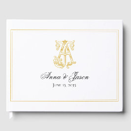 D'or COULEURS ÉDITABLES AJ Monogram JA Monogram Livre d