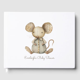 D'or Cute Baby shower Woodland Mouse Stuffé Livre d'inv