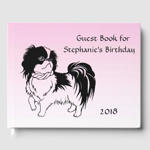 D'or Cute Black White Chien rose Anniversaire Livre d'i