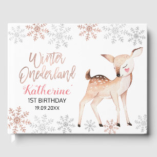 D'or Deer Winter ONEderland 1er Anniversaire Livre d'hô