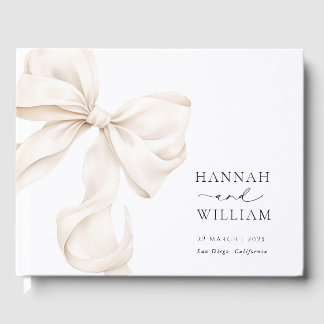 D'or Elegant Bow Mariage livre d'hôtes