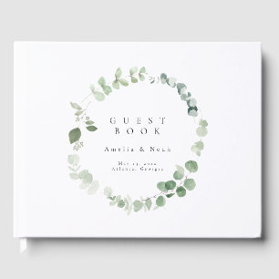 D'or Elégant Livre d'hôtes Mariage de verdure