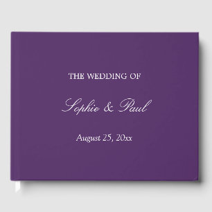 D'or Élégant livre d'hôtes Mariage foncé violet