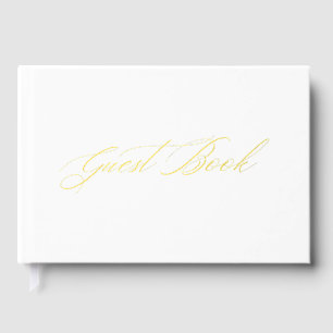 D'or Élégant livre d'hôtes Mariage White & Gold Foil