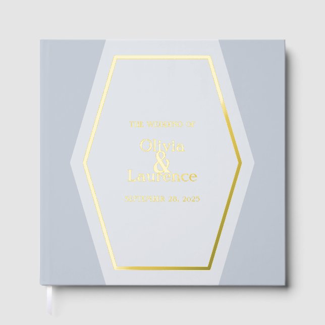 D'or Élégant Mariage Foil Livre d'invité (Recto)