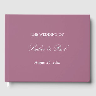 D'or Elegant Mauve Mariage livre d'hôtes