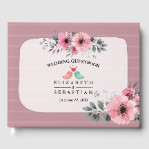 Elégante aquarelle Floral Script Mariage livre d'o