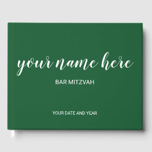 D'or Emerald Green Bar Mitzvah Livre d'hôtes