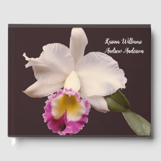 D'or Fiançailles mariage Orchidée Livre d'invité