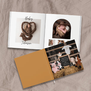 D'or Garde de livre de photos de bébé d'animaux de ferm