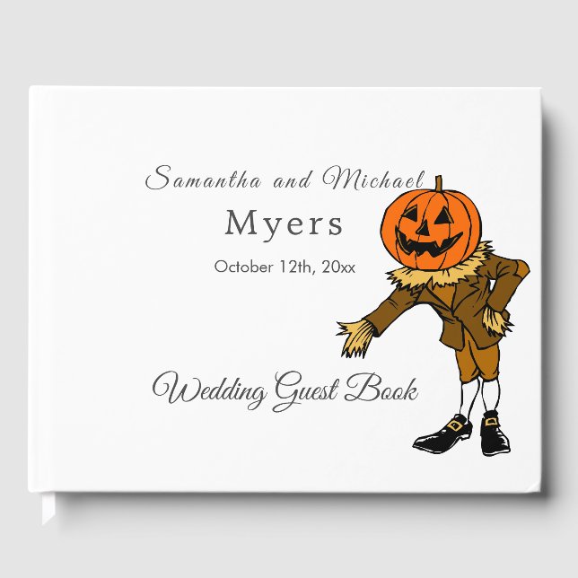 D'or Halloween Mariage livre d'hôtes avec photo (Recto)