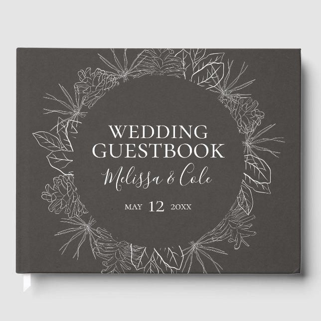 D'or Hiver rustique | Livre d'invité du Mariage de char (Recto)