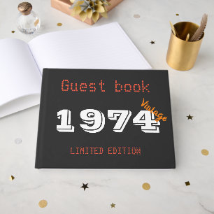 D'or Livre d'hôtes 1974 année Anniversaire Cadeau