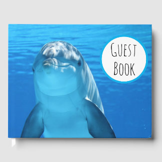 D'or Livre d'hôtes Dolphin Blue Sea