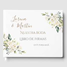 D'or Livre d'hôtes Mariage Boho espagnol
