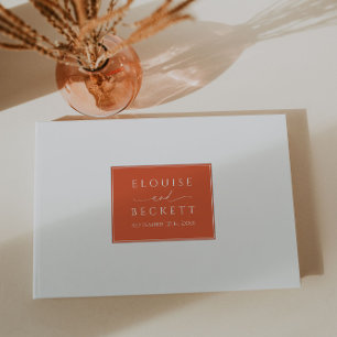 D'or Livre d'hôtes moderne Burnt Orange Mariage