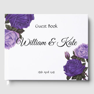 D'or Livre d'hôtes Rose ultra violet