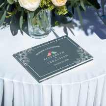 Livre d'Inséparables Mariages Blue White Floral