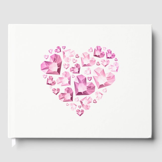 D'or Livre d'invité Coeur joyeux rose (Recto)