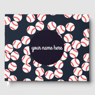 D'or Livre d'invité de baseball personnalisé