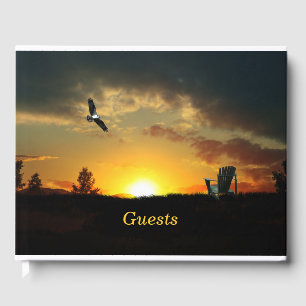 D'or Livre d'invité de Grassy Meadow Yellow Sunset