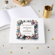 Livre d'invité de la marine bleue Rustique Mariage