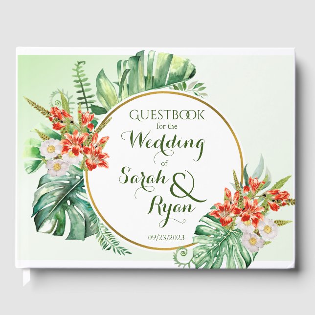 D'or Livre d'invité du Mariage de la ceinture tropicale (Recto)