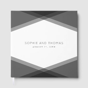 D'or Livre d'invité du Mariage géométrique en couche gr