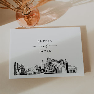 D'or Livre d'invité du Mariage Skyline Kansas City