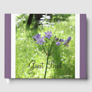 D'or Livre d'invité Fleur sauvage pourpre