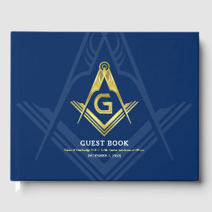 D'or Livre d'invité maçonnique bleu et or Marine   Free