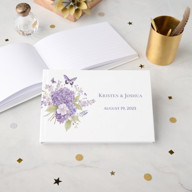 D'or Livre d'invité mariage (Recto ouvert)