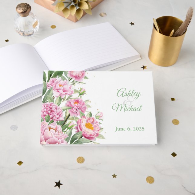 D'or Livre d'invité mariage (Recto ouvert)
