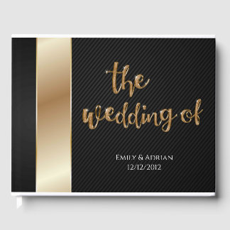 D'or Livre d'invité mariage
