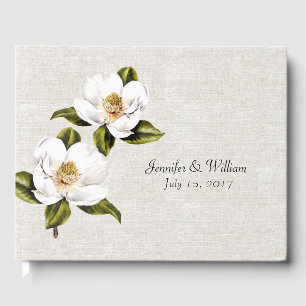 D'or Livre d'invité Mariage de Magnolias du Sud