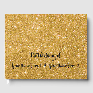 D'or Livre d'invité mariage Gold Sparkle