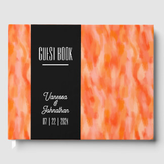 D'or Livre d'invité Mariage Peach moderne simple